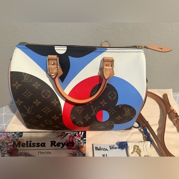 Louis Vuitton Speedy Bandouliere Bag Limited Edition Game On Monogram Canvas 30 - Picture 4 of 16